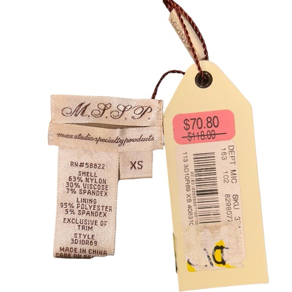 M.S.S.P. Alexandra Dress - Black - Size XS Extra Small Bodycon - Picture 7 of 7